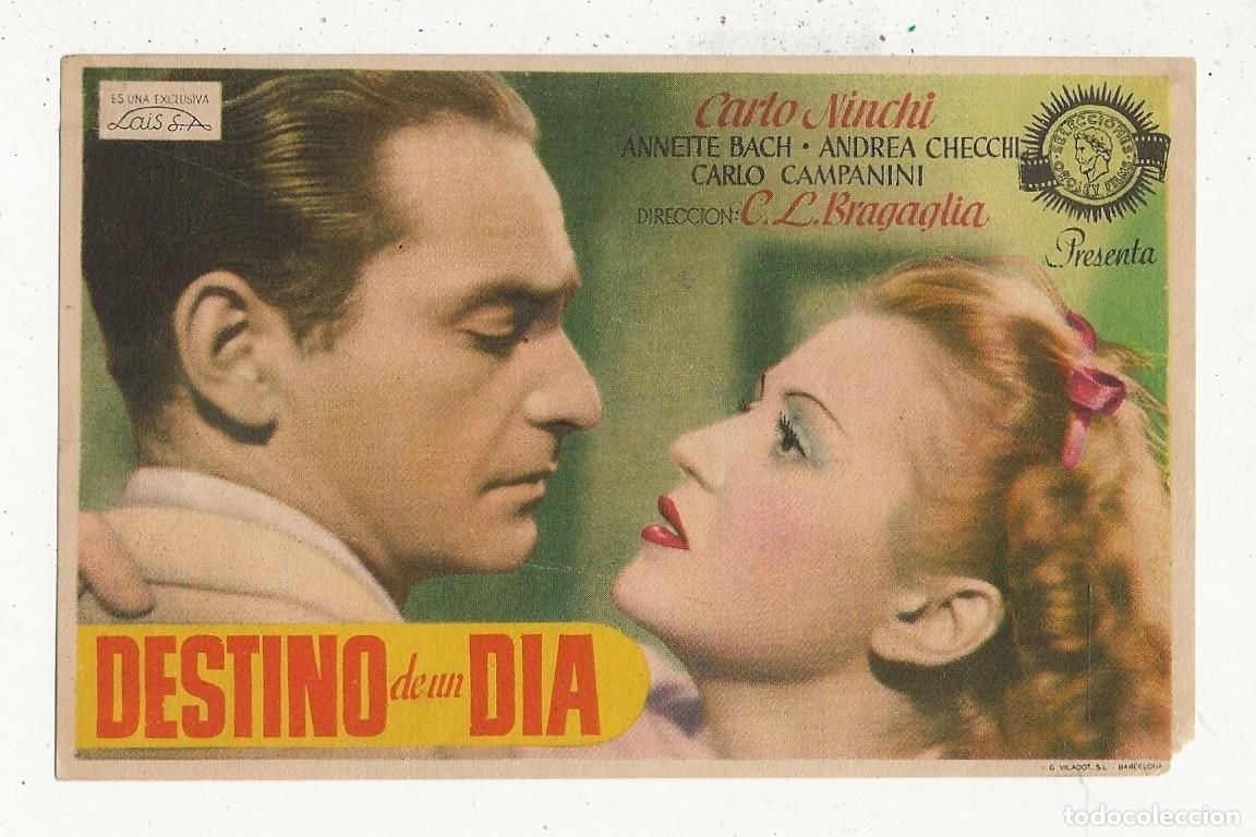 Cine: DESTINO DE UN D&Iacute;A - PROGRAMA FOLLETO DE CINE - Foto 1