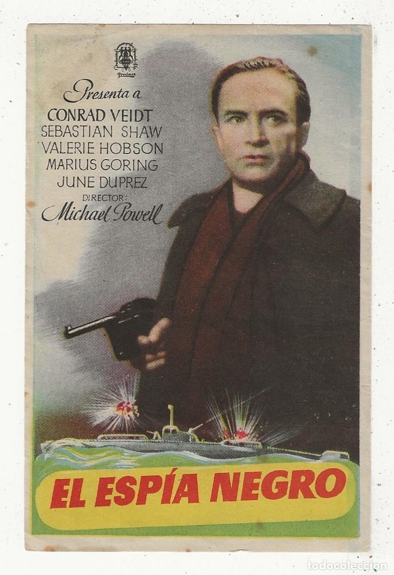 Cine: EL ESPIA NEGRO - PROGRAMA FOLLETO DE CINE - Foto 1