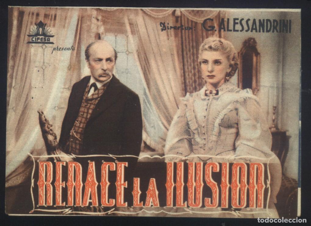 Folhetos de m&atilde;o de filmes antigos de cinema: Q-11202- RENACE LA ILUSION (La vedova) (DOBLE) (CINE CALLAO - FERROL) Isa Pola - Osvaldo Valenti
