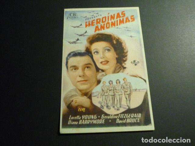 Folhetos de m&atilde;o de filmes antigos de cinema: HEROINAS ANONIMAS PROGRAMA DE CINE SIN PUBLICIDAD