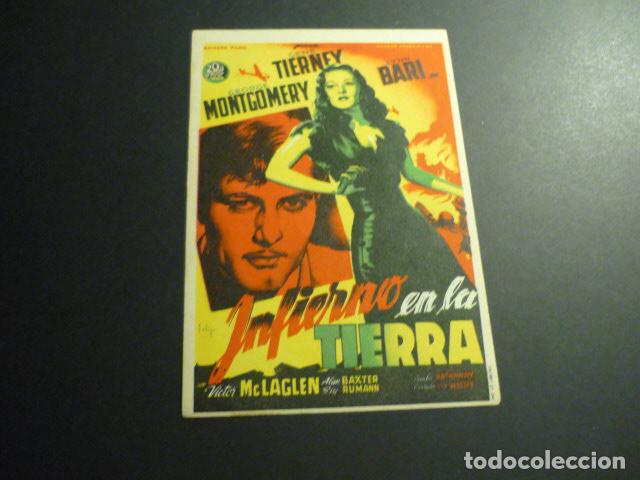 Cine: INFIERNO EN LA TIERRA PROGRAMA DE CINE SIN PUBLICIDAD - Foto 1