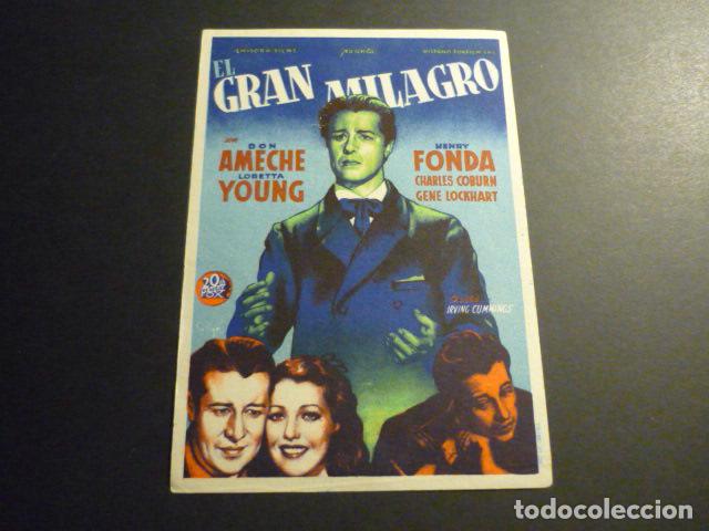 Cine: EL GRAN MILAGRO PROGRAMA DE CINE SIN PUBLICIDAD - Foto 1