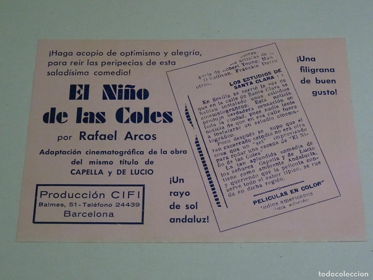 Cine: PROGRAMA DE CINE - EL NI&Ntilde;O DE LAS COLES - RAFAEL ARCOS - Foto 2