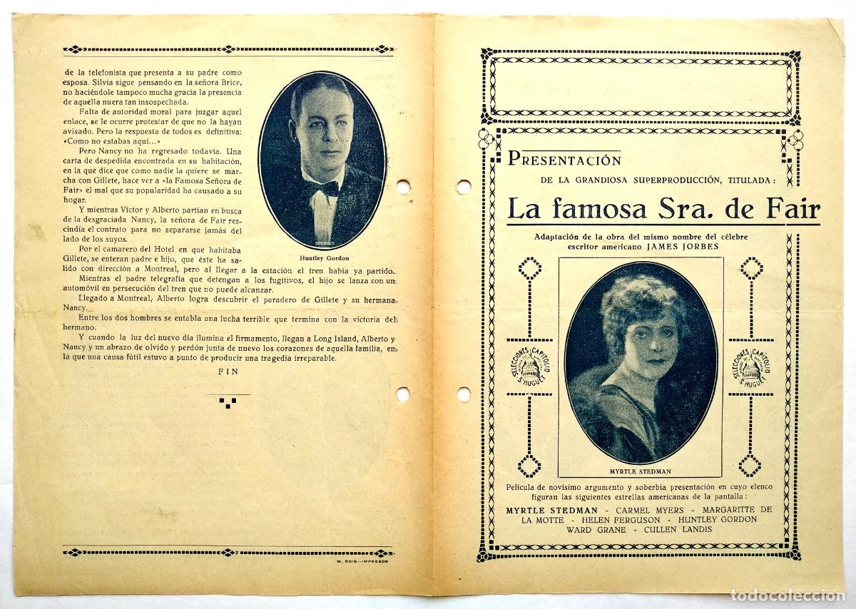  Flyers Publicitaires de films Anciens: LA FAMOSA SRA. DE FAIR, CON MARGARITTE DE LA MOTTE. 16 X 22 CMS. CERRADO.