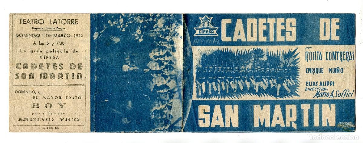  Flyers Publicitaires de films Anciens: CADETES DE SAN MART&Iacute;N, con Rosita Contreras.