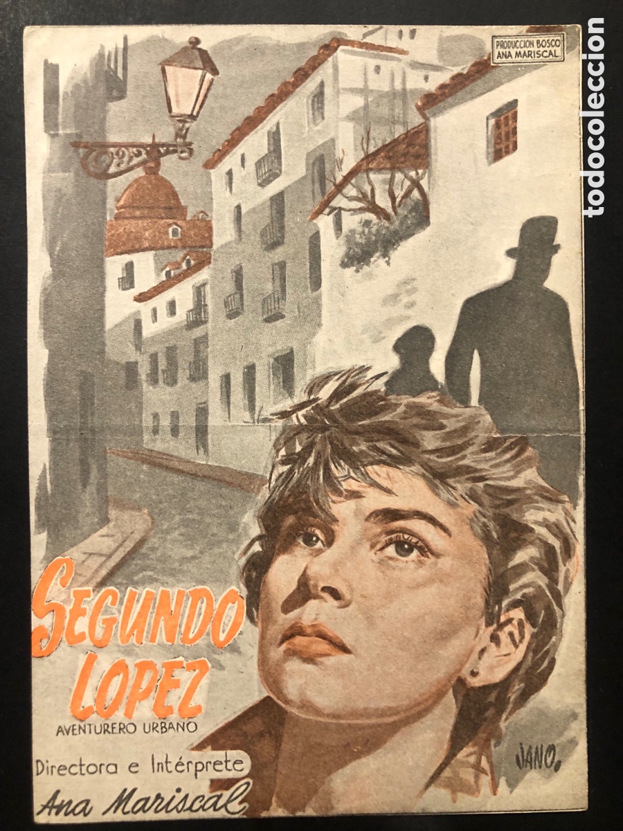 Folhetos de m&atilde;o de filmes antigos de cinema: Programa Segundo lopez Ana mariscal con publicidad cinema taramona A9