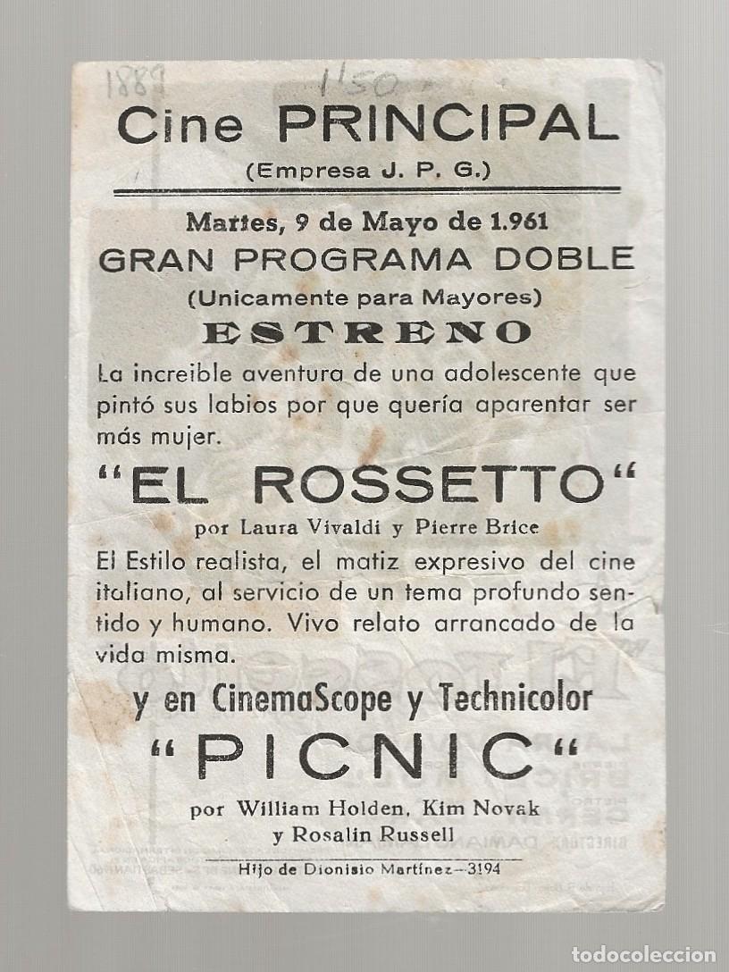 Cine: EL ROSSETO (LAPIZ DE LABIOS) - PROGRAMA FOLLETO DE CINE - Foto 2