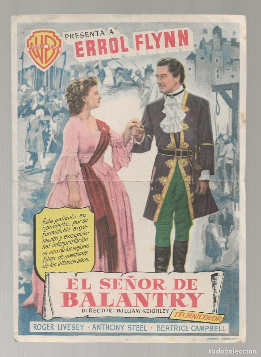 Cine: EL SE&Ntilde;OR DE BALANTRY - PROGRAMA FOLLETO DE CINE - Foto 1