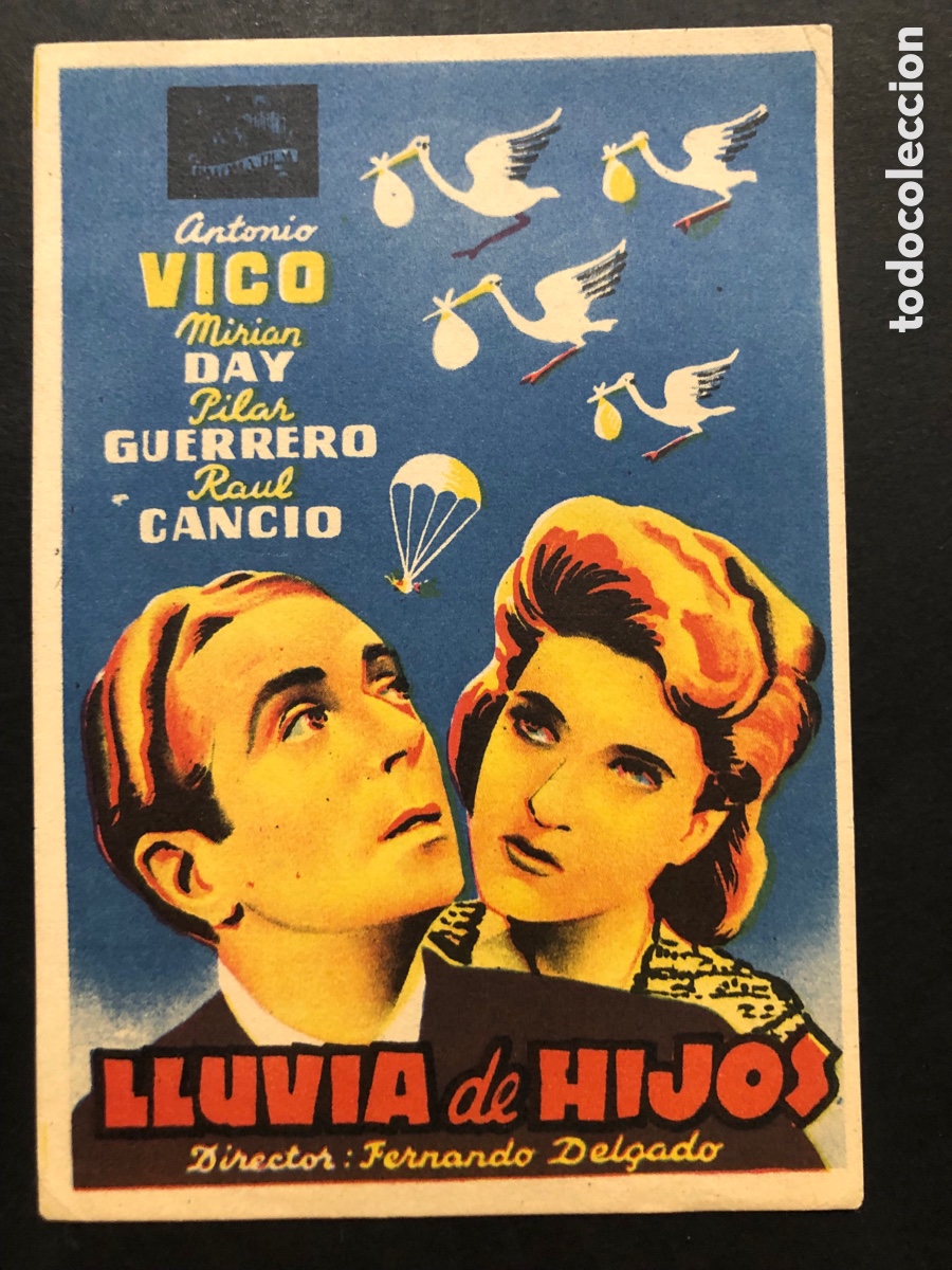 Folhetos de m&atilde;o de filmes antigos de cinema: Programa lluvia de hijos Antonio vico A9