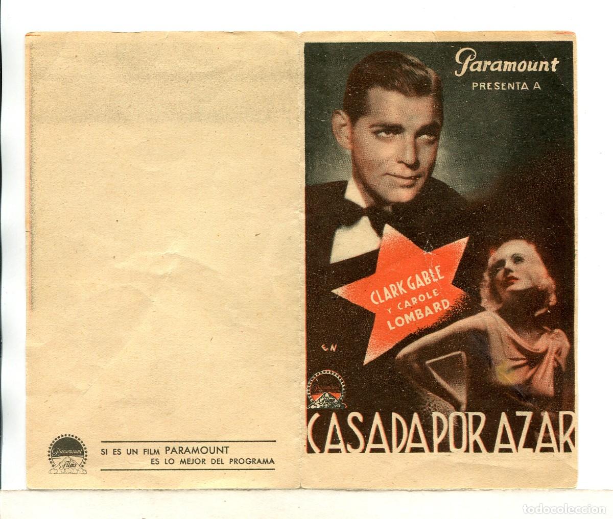  Flyers Publicitaires de films Anciens: CASADA POR AZAR, con Clark Gable.