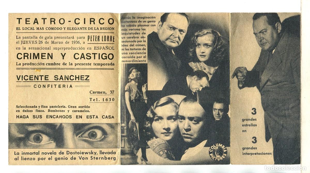 Cine: CRIMEN Y CASTIGO, con Peter Lorre. - Foto 2