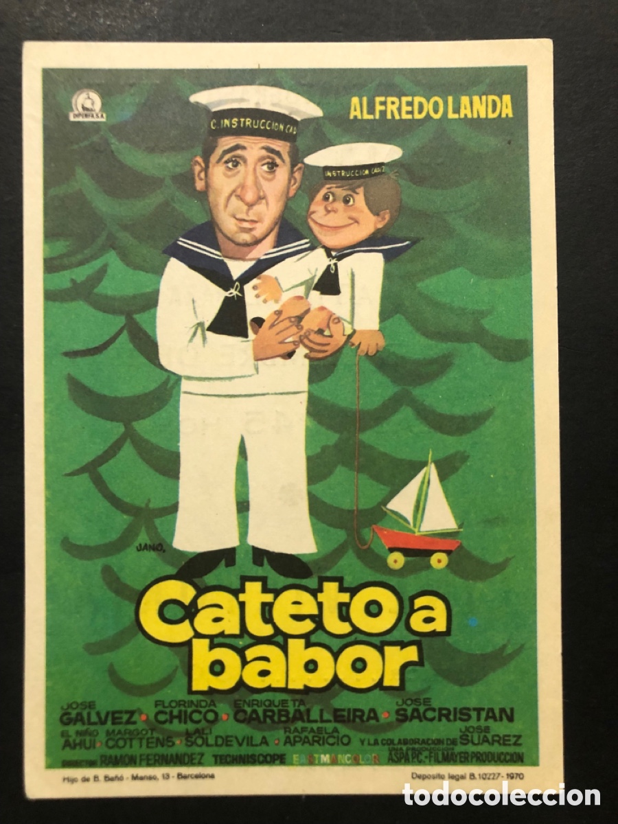 Folhetos de m&atilde;o de filmes antigos de cinema: Programa cateto a babor alfredo landa con publicidad cine victoria zaragoza A9