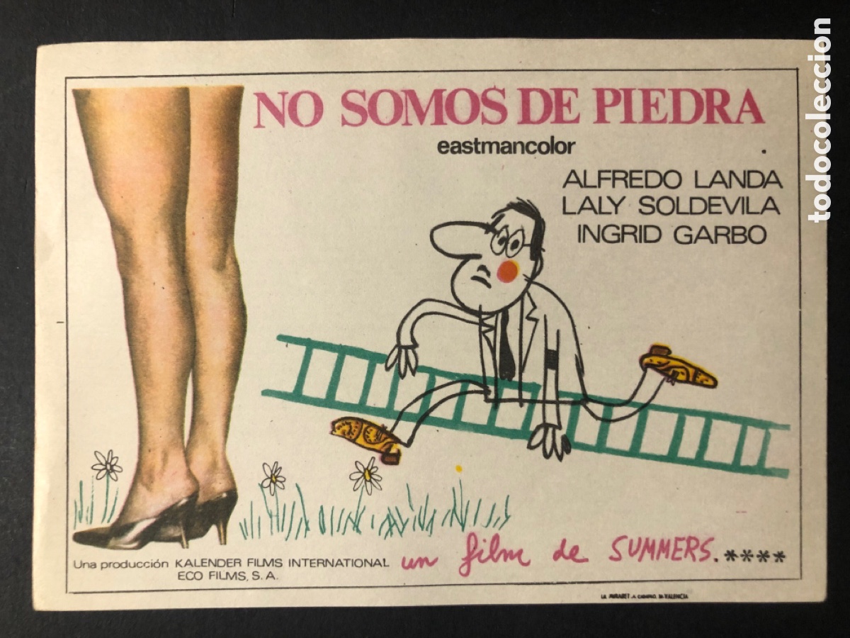 Folhetos de m&atilde;o de filmes antigos de cinema: Programa no somos de piedra alfredo landa ingrid garbo A9