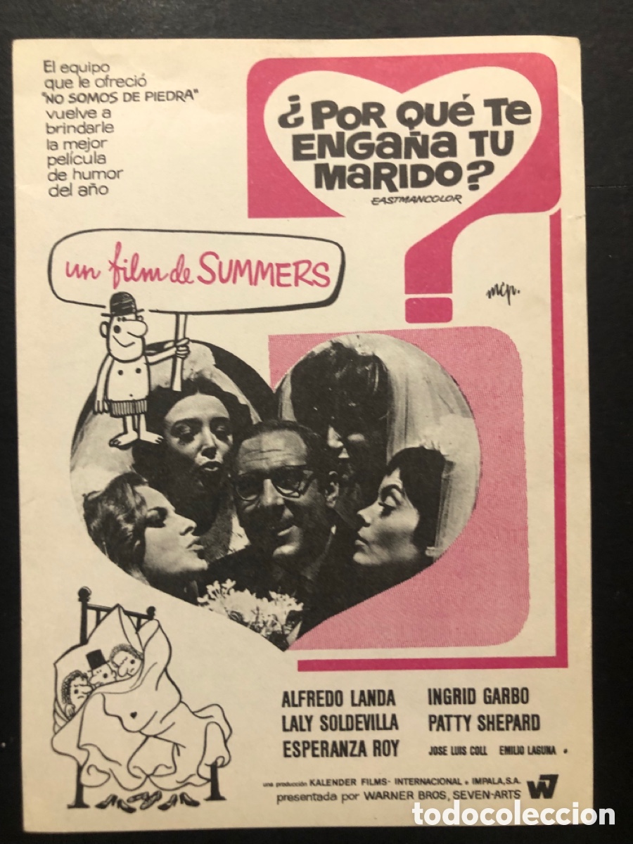 Folhetos de m&atilde;o de filmes antigos de cinema: Programa por qu&eacute; te enga&ntilde;a tu marido alfredo landa A9