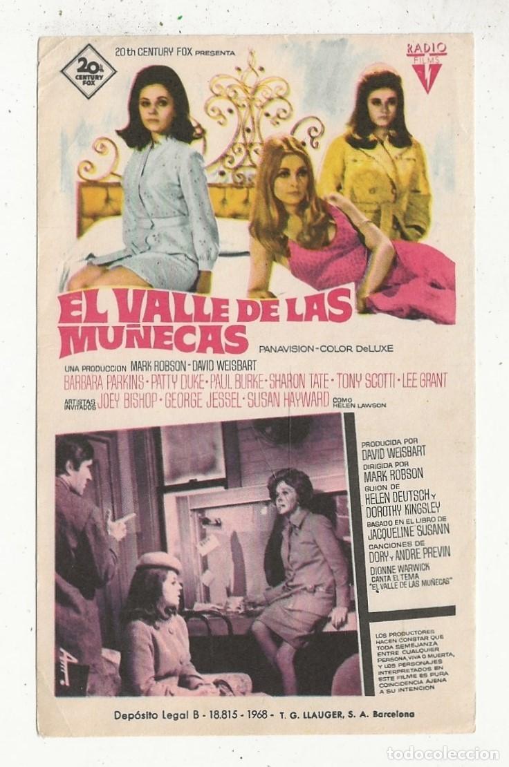 Folhetos de m&atilde;o de filmes antigos de cinema: EL VALLE DE LAS MU&Ntilde;ECAS - PROGRAMA FOLLETO DE CINE