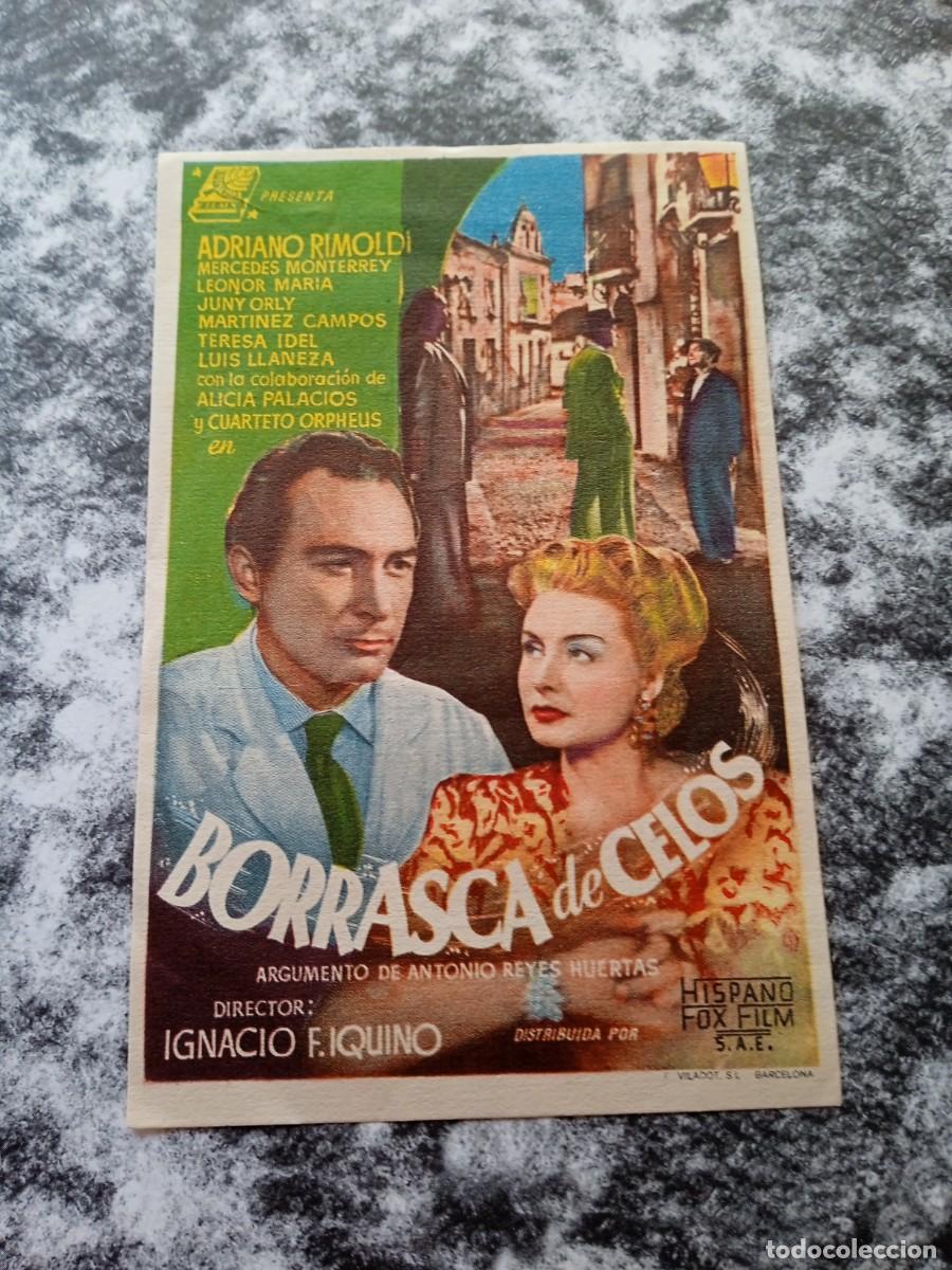 Folhetos de m&atilde;o de filmes antigos de cinema: Borrasca de celos con publicidad M&aacute;laga Cinema