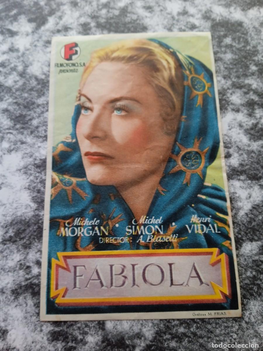 Folhetos de m&atilde;o de filmes antigos de cinema: Fabiola con publicidad Echegaray M&aacute;laga