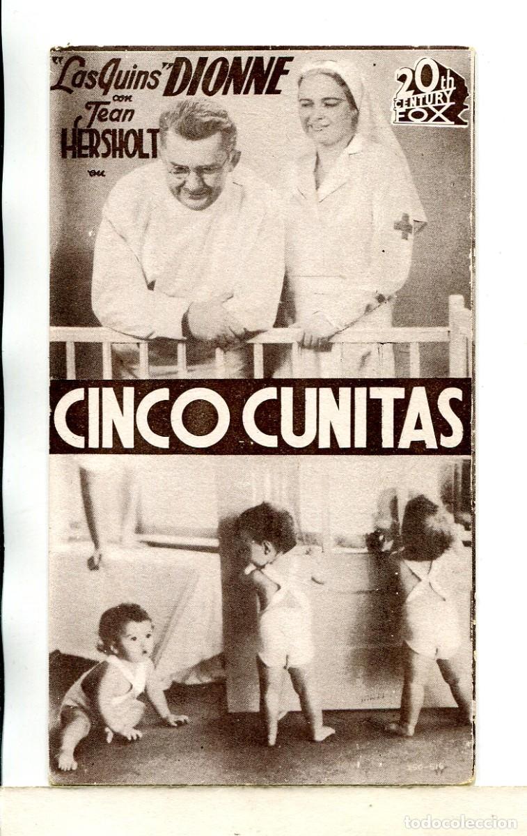 Flyers Publicitaires de films Anciens: CINCO CUNITAS, con Jean Hersholt.