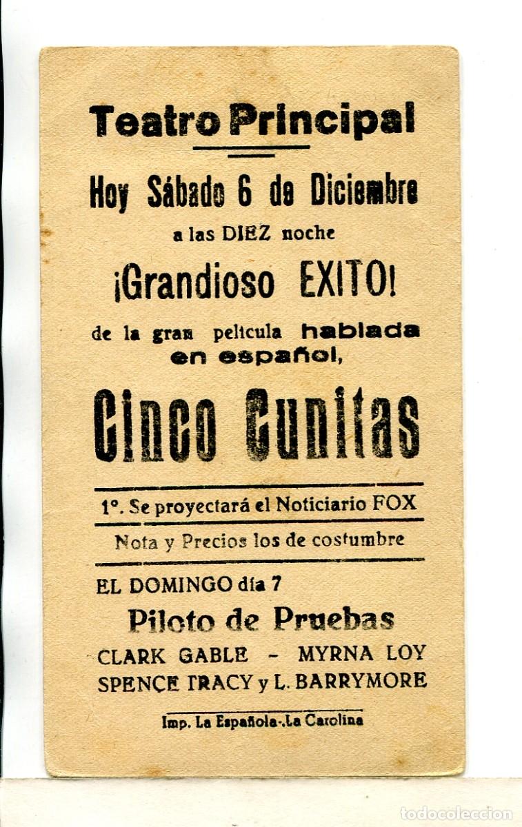 Cine: CINCO CUNITAS, con Jean Hersholt. - Foto 2