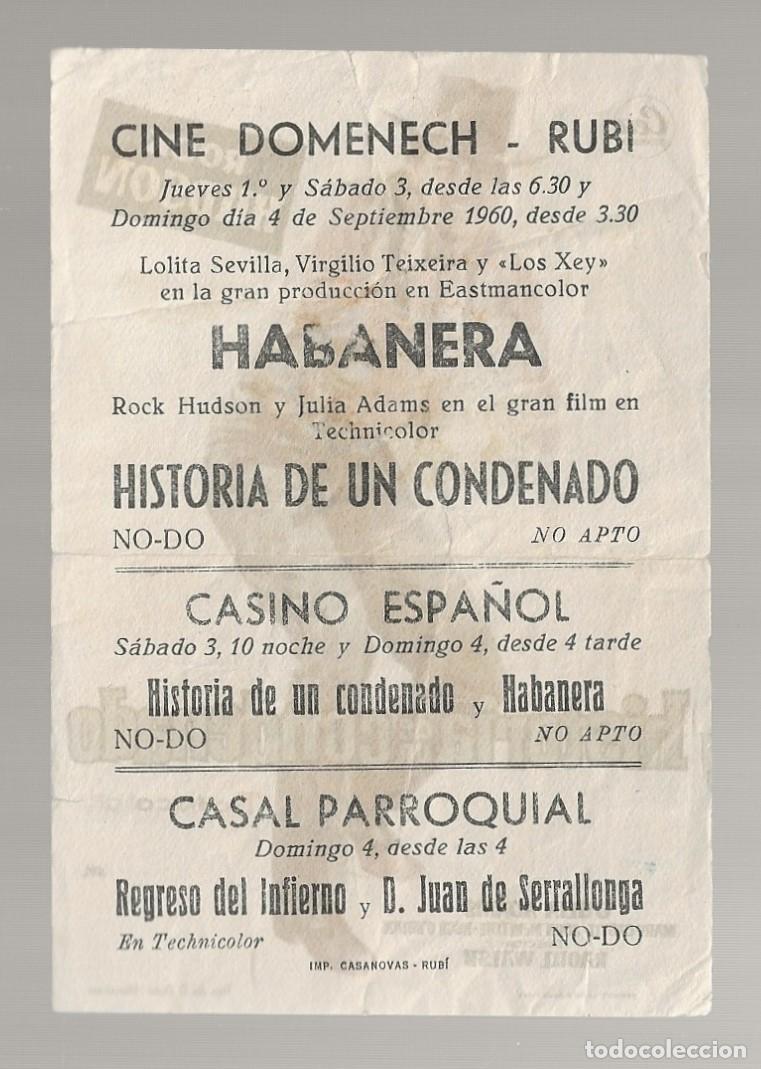 Cine: HISTORIA DE UN CONDENADO - PROGRAMA FOLLETO DE CINE - Foto 2