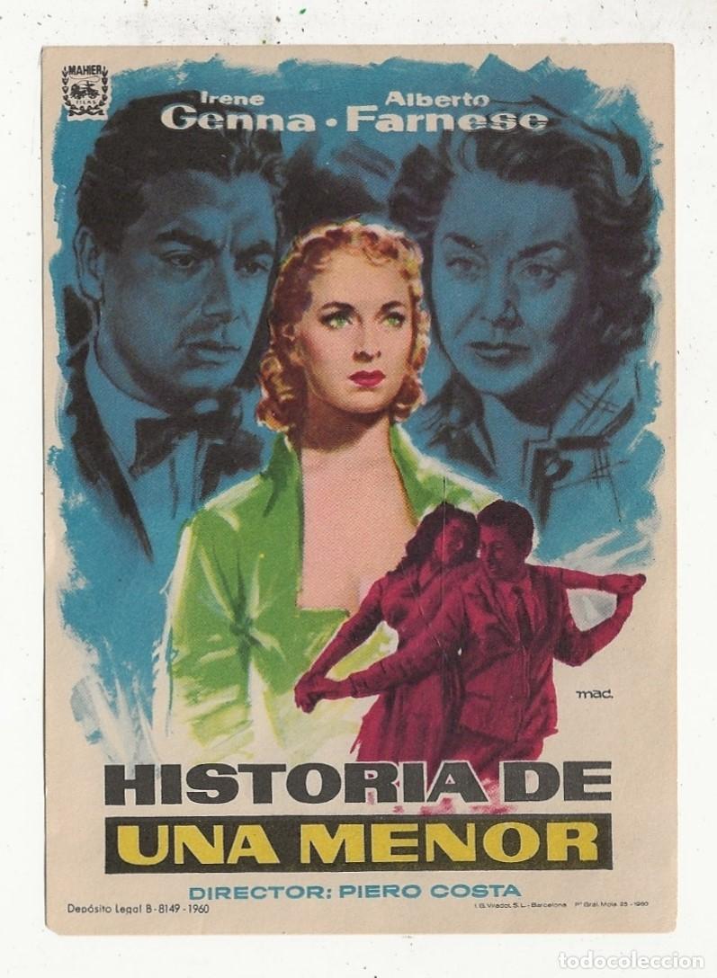 Cine: HISTORIA DE UNA MENOR - PROGRAMA FOLLETO DE CINE - Foto 1