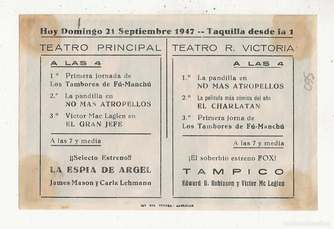 Cine: LA ESPIA DE ARGEL - PROGRAMA FOLLETO DE CINE - Foto 2