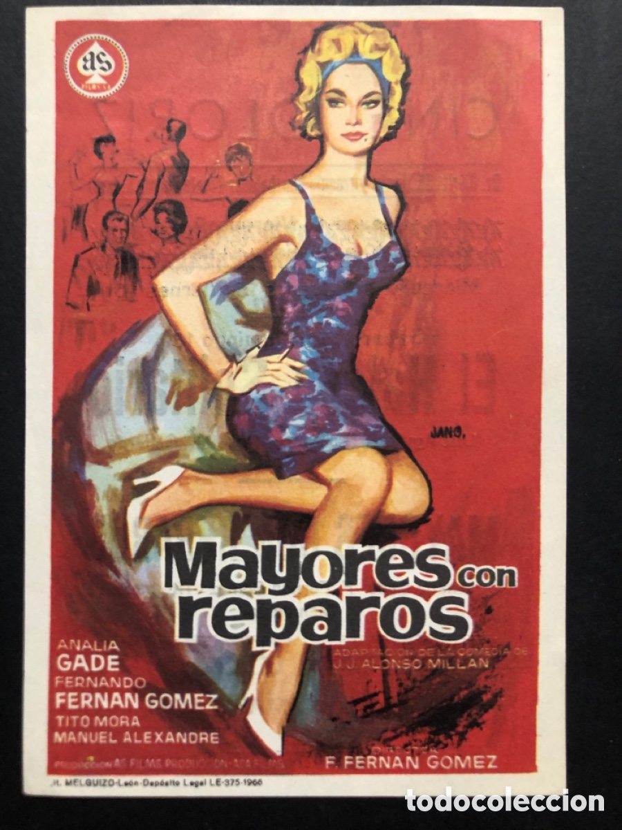 Folhetos de m&atilde;o de filmes antigos de cinema: Programa mayores con reparos analia gade Fernando Fern&aacute;n G&oacute;mez publicidad cine oloriz valencia A9