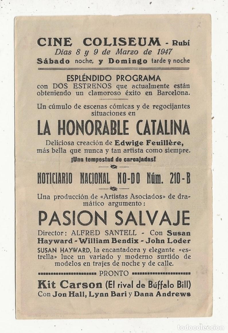 Cine: LA HONORABLE CATALINA - PROGRAMA FOLLETO DE CINE - Foto 2