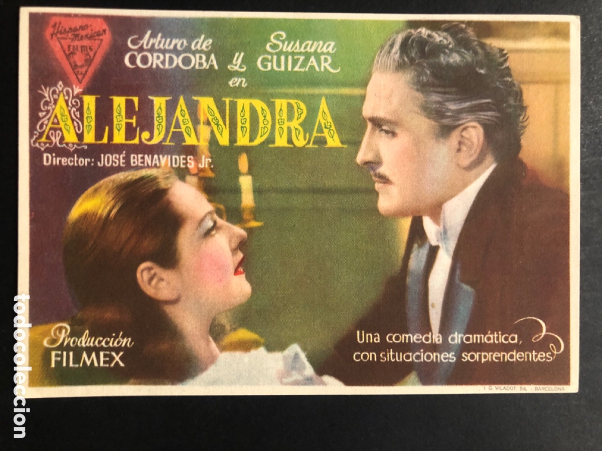 Cinema: Programa Alejandra Arturo de cordova con publicidad cine avenida villanueva de la Serena A9