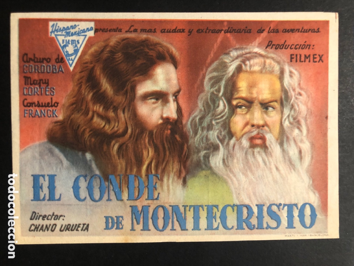 Cinema: Programa el conde de montecristo Arturo de cordova con publicidad cine marina valencia A9