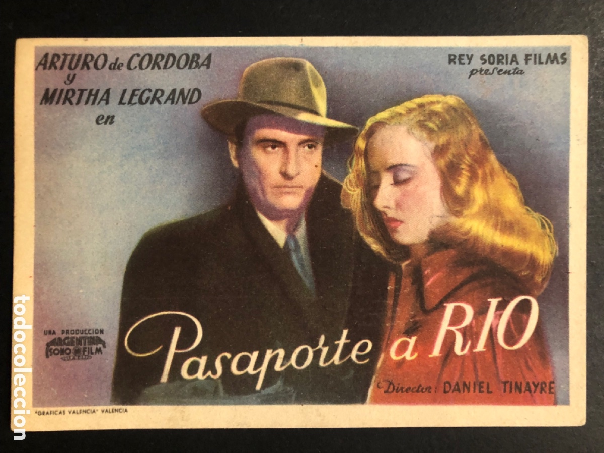Cinema: Programa pasaporte a rio Arturo de cordova con publicidad cine cord&oacute;n A9