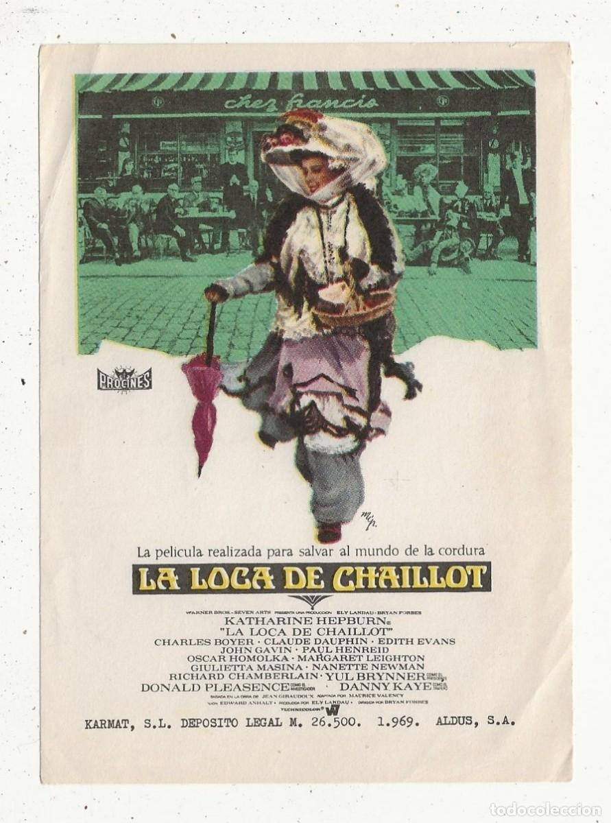 Cine: LA LOCA DE CHAILLOT - PROGRAMA FOLLETO DE CINE - Foto 1