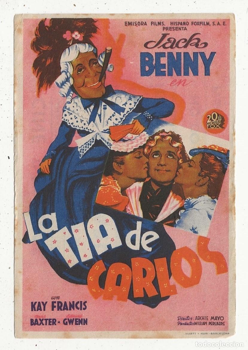 Cine: LA TIA DE CARLOS - PROGRAMA FOLLETO DE CINE - Foto 1