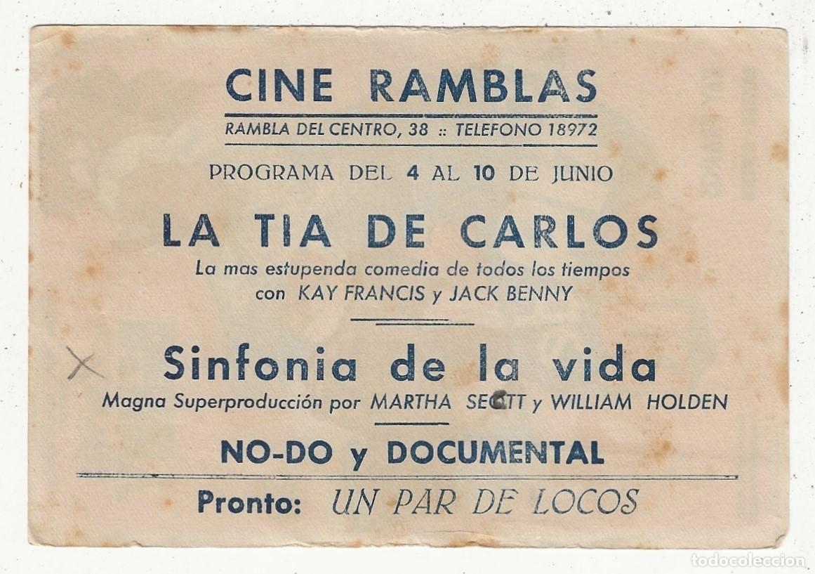 Cine: LA TIA DE CARLOS - PROGRAMA FOLLETO DE CINE - Foto 2