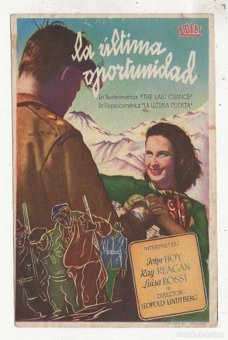 Cine: LA ULTIMA OPORTUNIDAD - PROGRAMA FOLLETO DE CINE - Foto 1