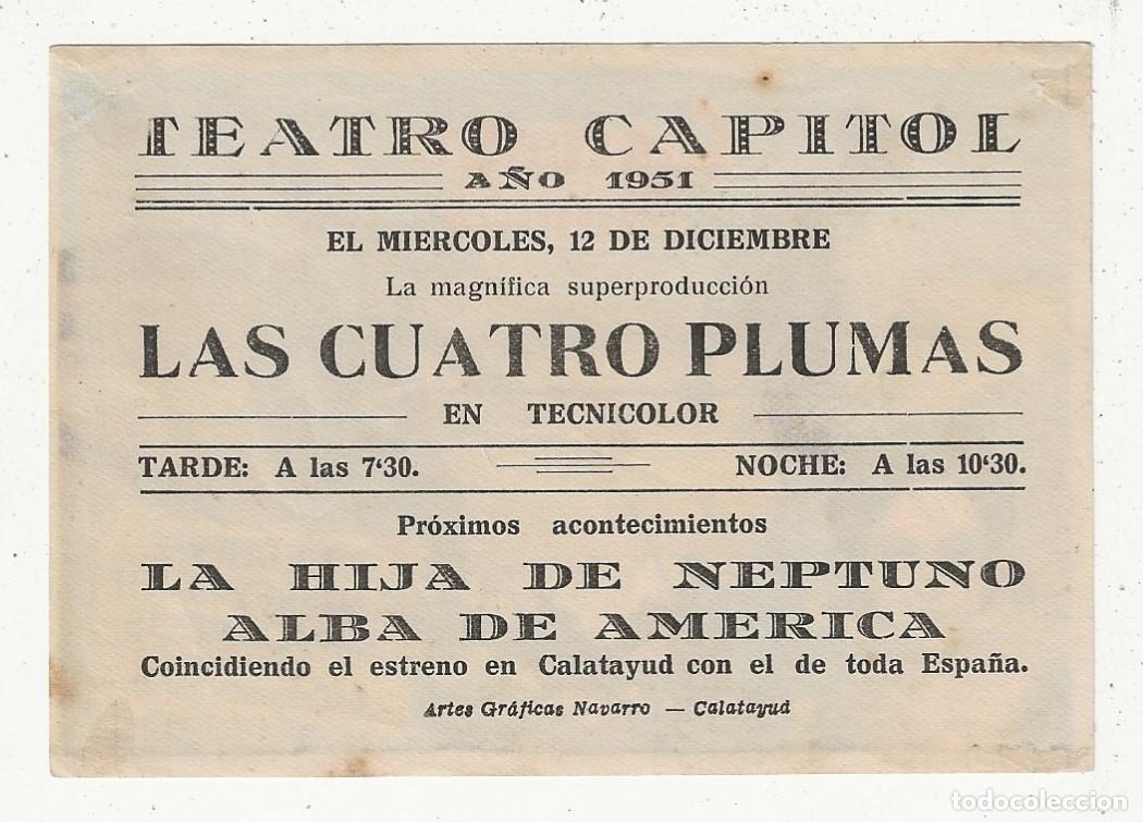 Cine: LAS CUATRO PLUMAS - PROGRAMA FOLLETO DE CINE - Foto 2