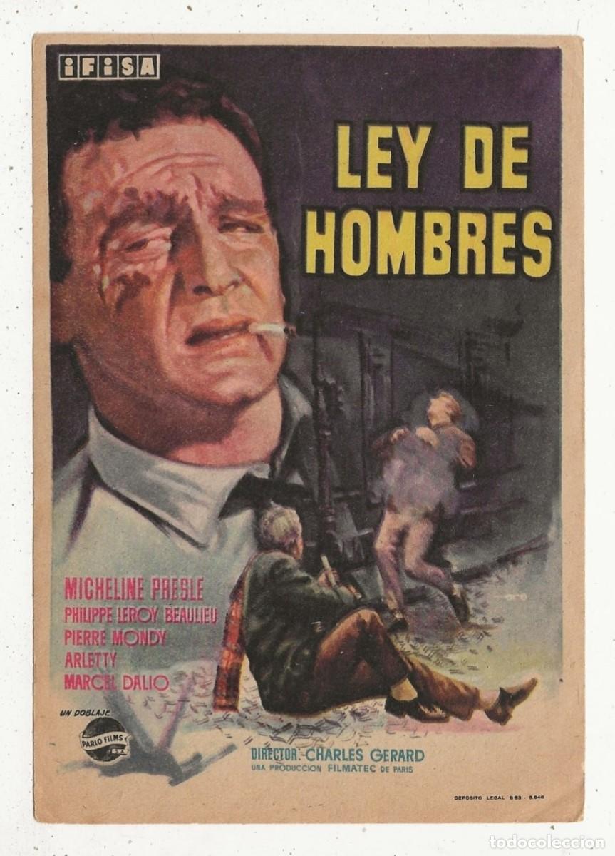 Cine: LEY DE HOMBRES - PROGRAMA FOLLETO DE CINE - Foto 1
