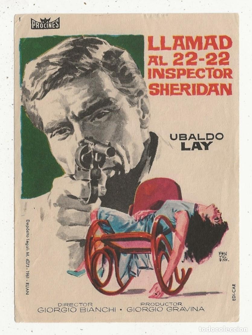 Cine: LLAMAD AL 22-22 INSPECTOR SHERIDAN - PROGRAMA FOLLETO DE CINE - Foto 1