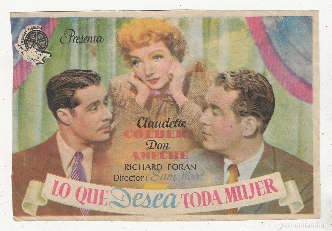 Cine: LO QUE DESEA TODA MUJER - PROGRAMA FOLLETO DE CINE - Foto 1