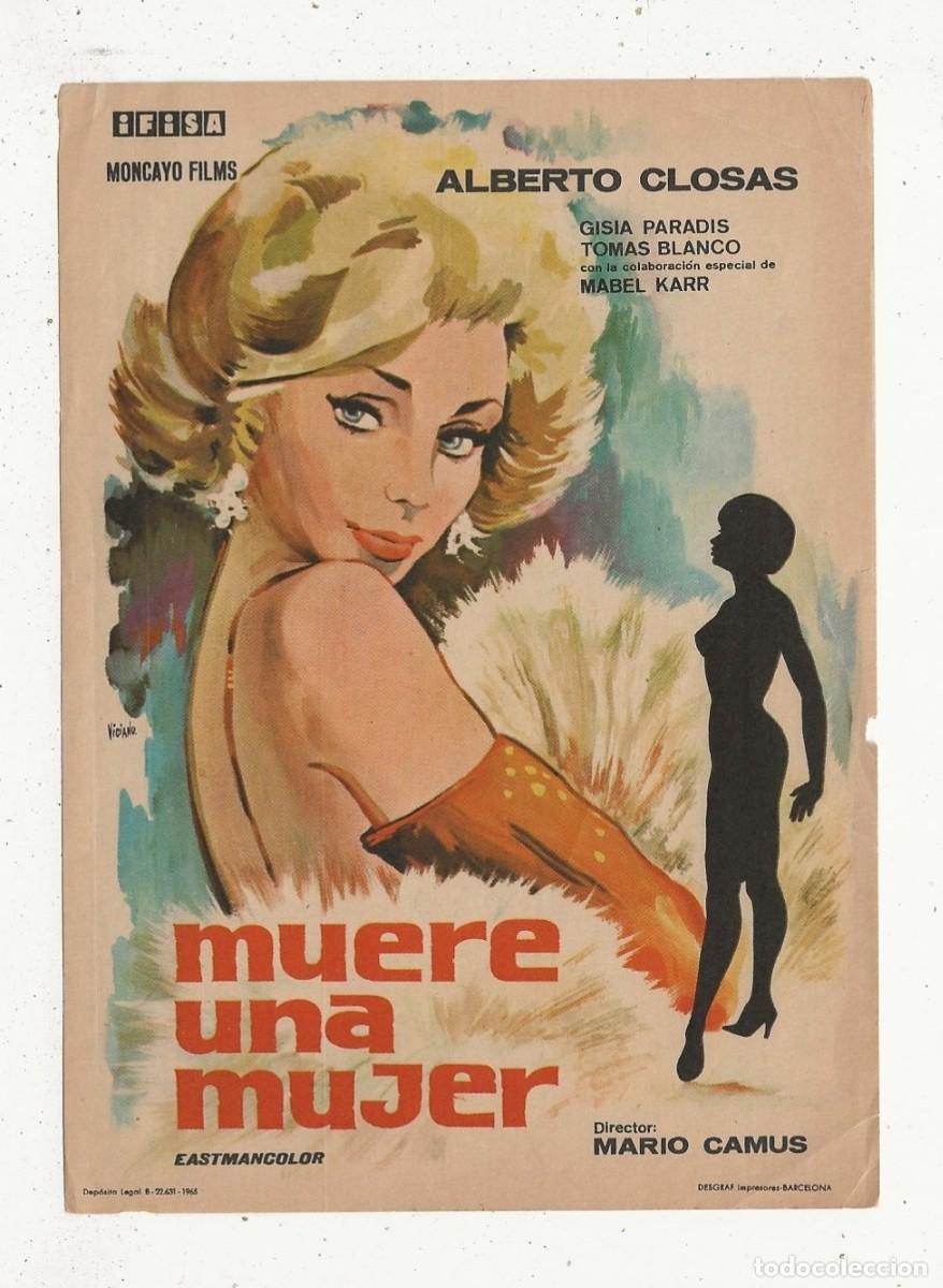 Cine: MUERE UNA MUJER - PROGRAMA FOLLETO DE CINE - Foto 1