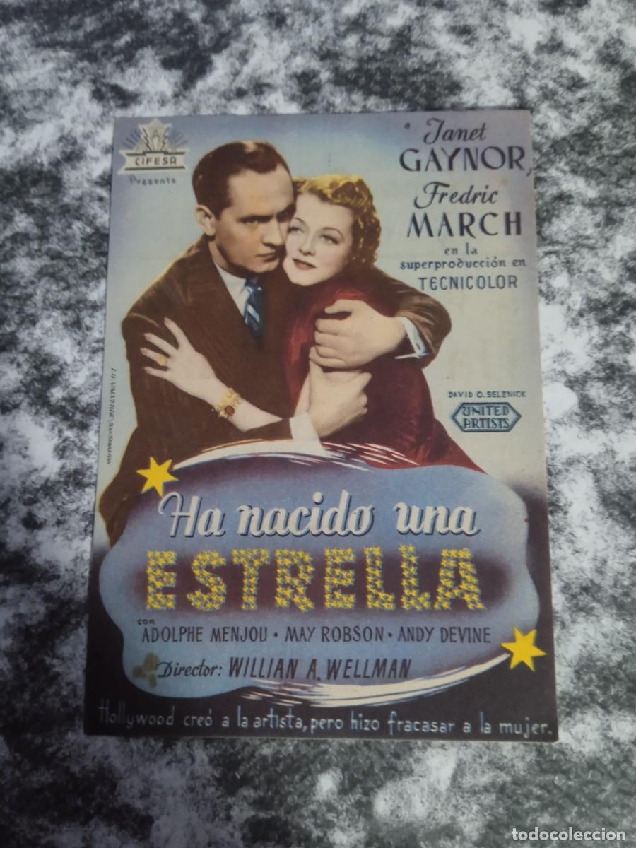 Folhetos de m&atilde;o de filmes antigos de cinema: Ha nacido una estrella con publicidad Cine Cervantes