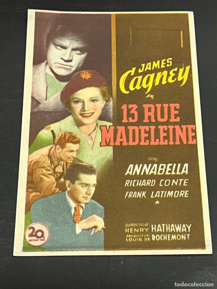 Cine: PROGRAMA DE CINE. 13 RUE MADELEINE. JAMES CAGNEY. ANNABELLA. - Foto 1