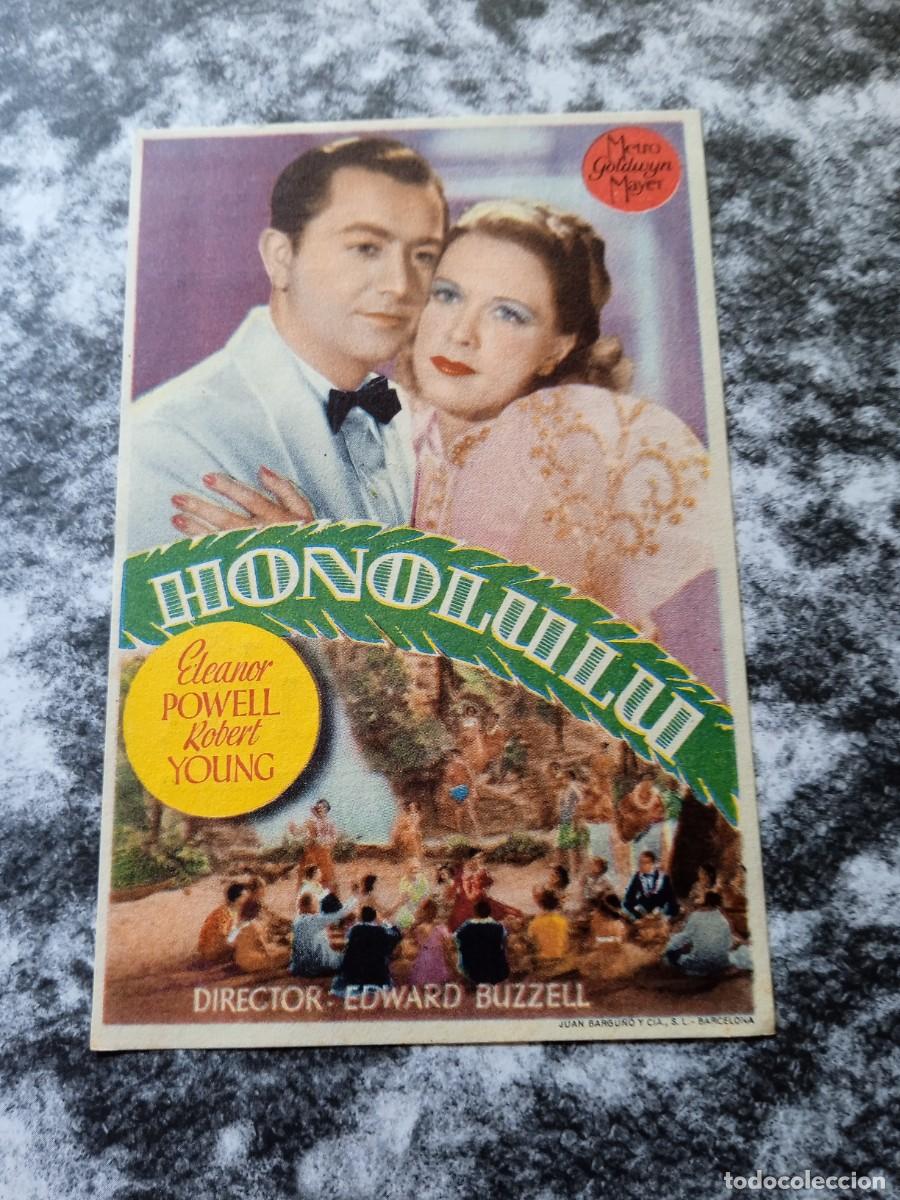 Folhetos de m&atilde;o de filmes antigos de cinema: Honolulu con publicidad Teatro Cine Alb&eacute;niz