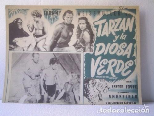  Flyers Publicitaires de films Anciens: Folleto De Mano De La Pel&iacute;cula Tarzan Y Las Mujeres Leopardo Johnny Weismuller Brenda Joyce A&ntilde;o 1946