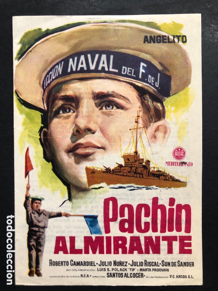 Folhetos de m&atilde;o de filmes antigos de cinema: Programa cancionero Pachin almirante angelito A9