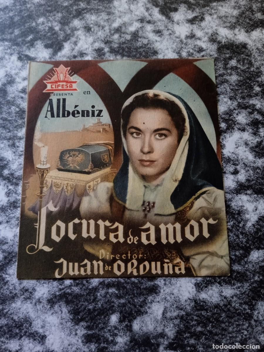 Folhetos de m&atilde;o de filmes antigos de cinema: Locura de amor con publicidad Teatro Cine Alb&eacute;niz