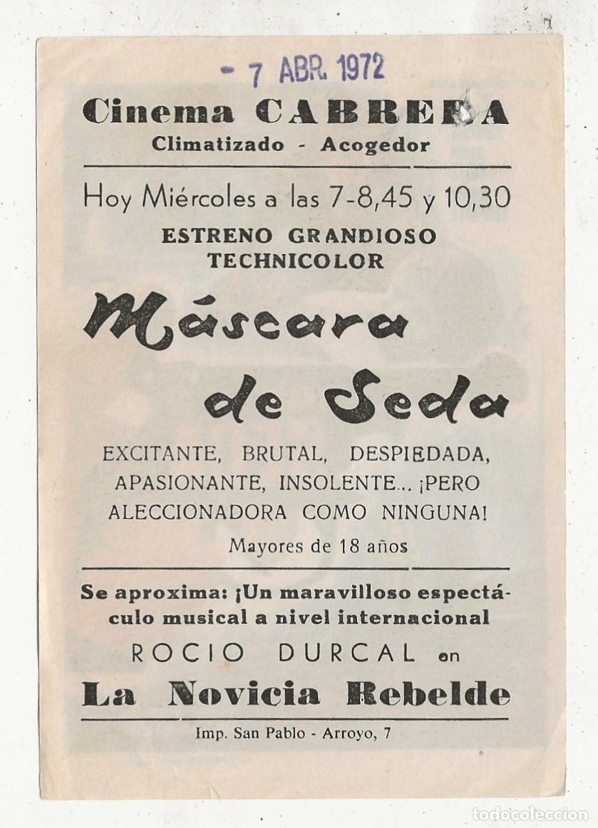 Cine: MASCARA DE SEDA - PROGRAMA FOLLETO DE MANO CINE - Foto 2