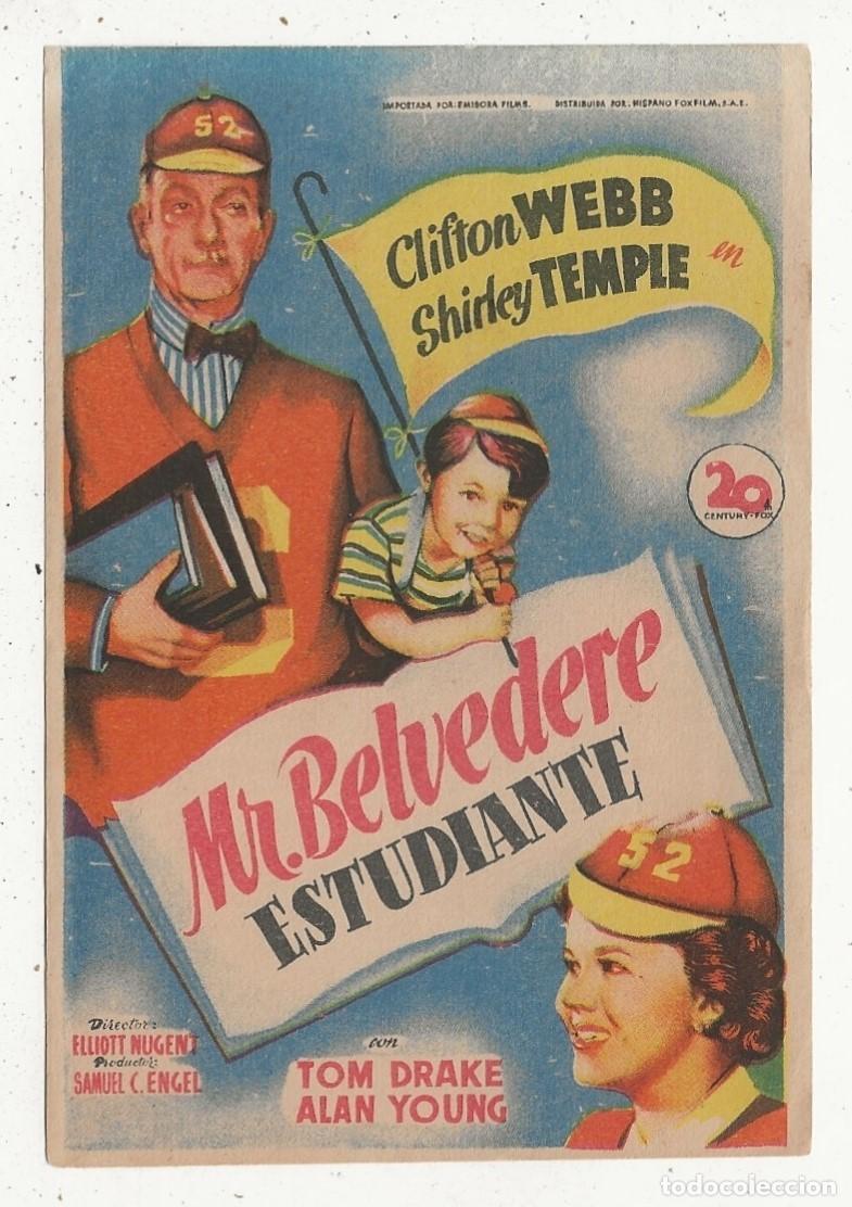 Cine: MR. BELVEDERE ESTUDIANTE - PROGRAMA FOLLETO DE MANO CINE - Foto 1