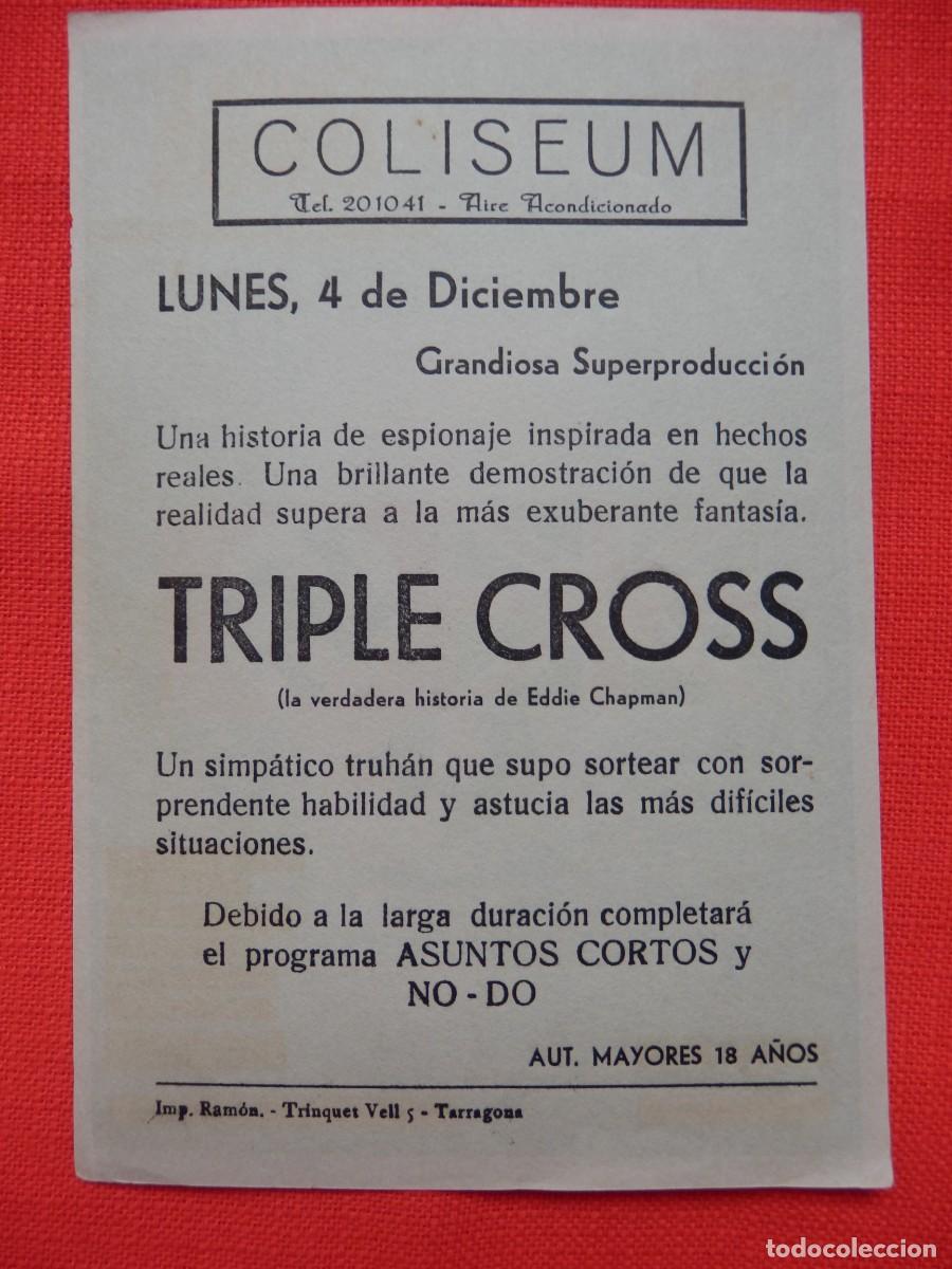 Cine: TRIPLE CROSS, CHRISTOPHER PLUMMER, C/PUBLI COLISEUM TARRAGONA, IMPECABLE - Foto 2