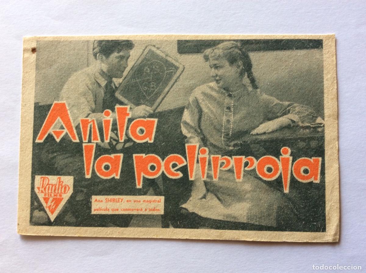 Folhetos de m&atilde;o de filmes antigos de cinema: PROGRAMA TARJETA CON CINE IMPRESO RADIO ANITA LA PELIRROJA ANN SHIRLEY TOM BROWN